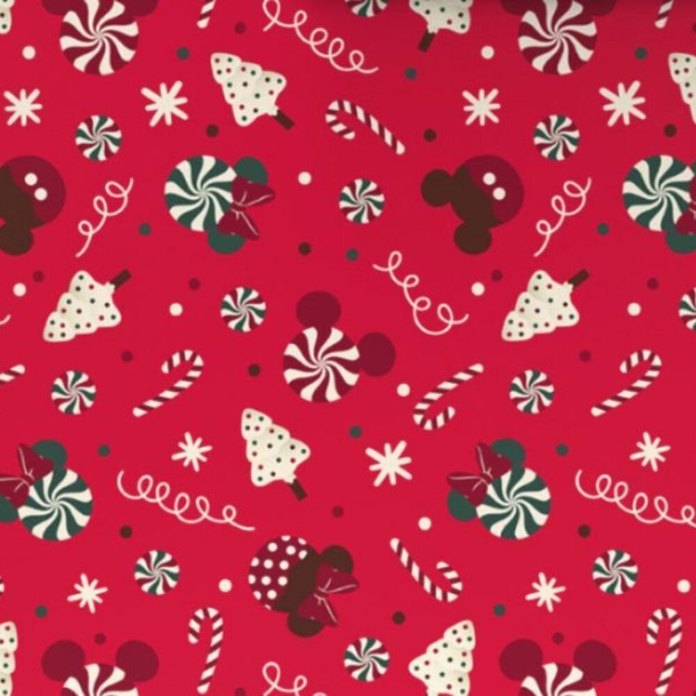 Hallmark Wrapping Paper Christmas Disney Mickey Minnie Treats on Red 70 sq ft Ju